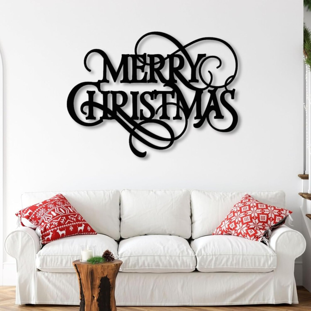 Premium Acrylic Merry Christmas Wall Art Sign - Modern 3D Holiday Decor for Indoor and Outdoor Use.